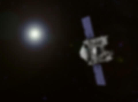 Vue d’artiste de la sonde OSIRIS-REx